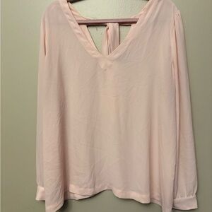 Loft Pink V-Neck Women's Blouse